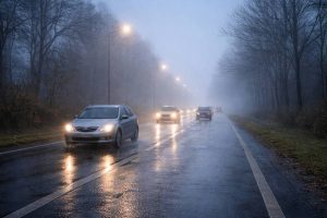 Read more about the article Ceață și ploi pe șoselele din sudul țării. Traficul se desfășoară pe carosabil umed