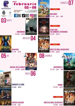 Read more about the article Vezi programul proiecțiilor de film la Cinema Independența din Târgoviște, în perioada 02 – 08 februarie 2026!