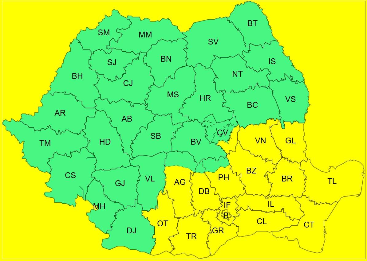 You are currently viewing Județul Dâmbovița, sub informare meteo și cod galben de vreme severă până duminică dimineață