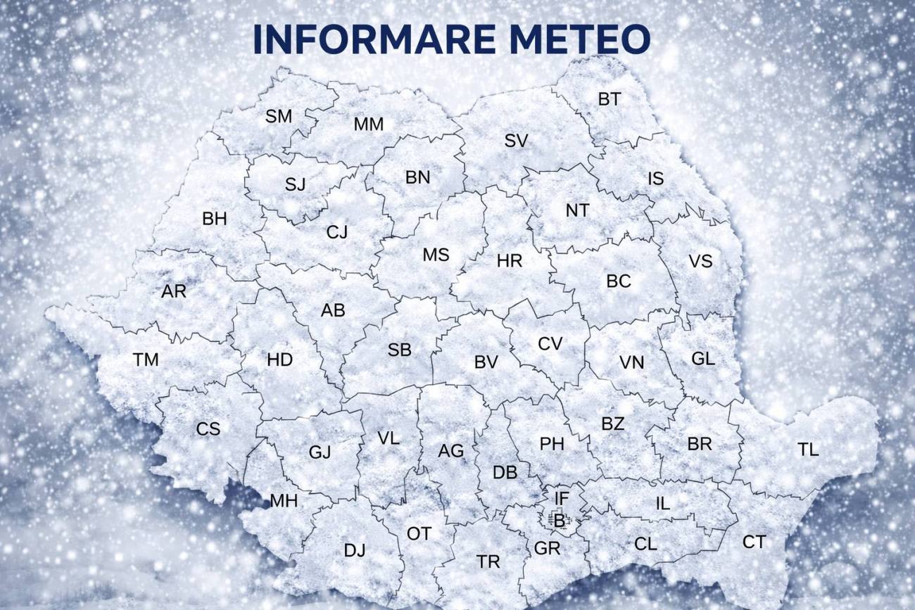 You are currently viewing O nouă informare meteo vizează de mâine și județul Dâmbovița. ANM anunță ninsori, polei și viscol