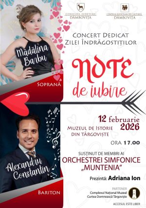 Read more about the article „Note de iubire”, concert dedicat lunii îndrăgostiților, astăzi, la Muzeul de Istorie din Târgoviște