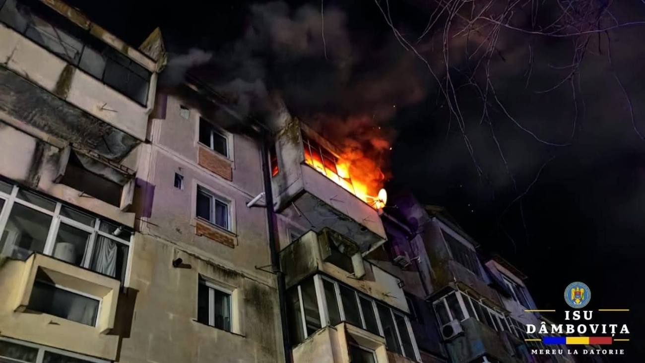 You are currently viewing Apartament în flăcări, în Găești! Locatarii au fost evacuați!