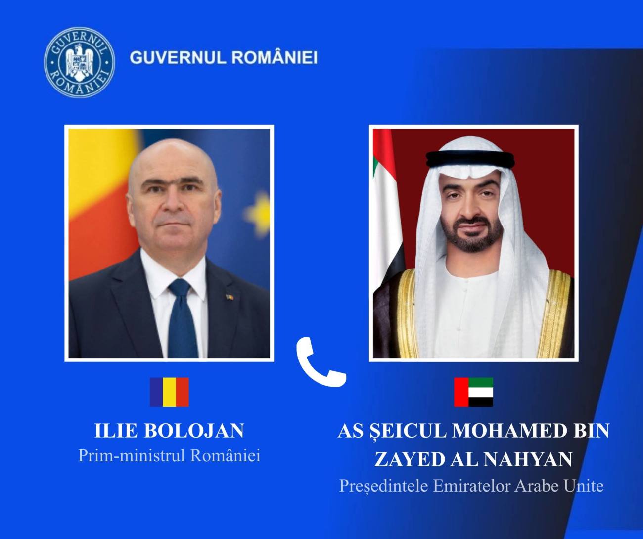 You are currently viewing Bolojan a solicitat sprijinul președintelui Emiratelor Arabe Unite pentru facilitarea culoarelor de zbor pentru români