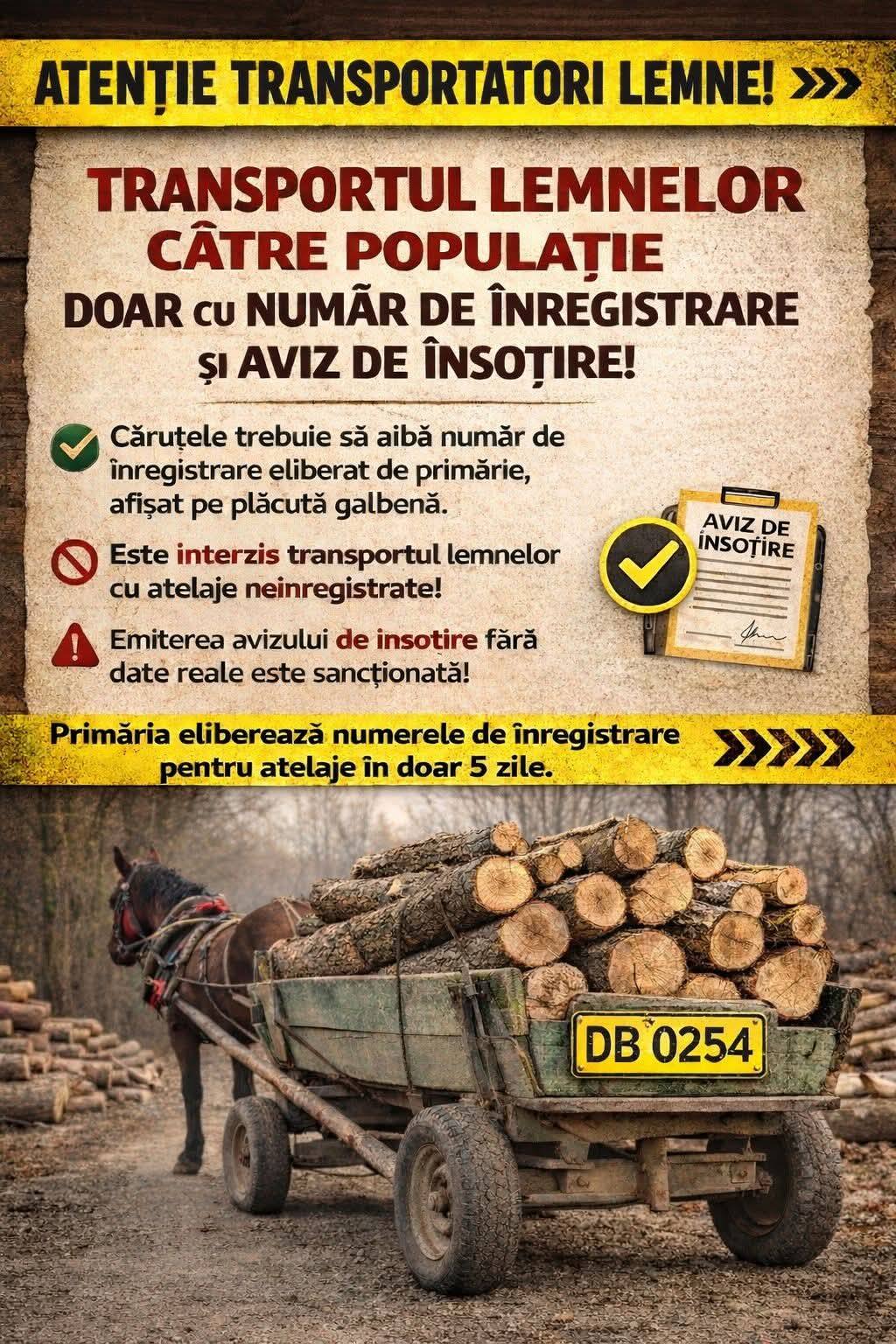You are currently viewing Primăria Bezdead anunță reguli stricte pentru transportul lemnului către populație