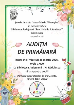 Read more about the article „Audiția de primăvară” – Momente artististice inedite la Filiala pentru Copii a Bibliotecii Județene Dâmbovița