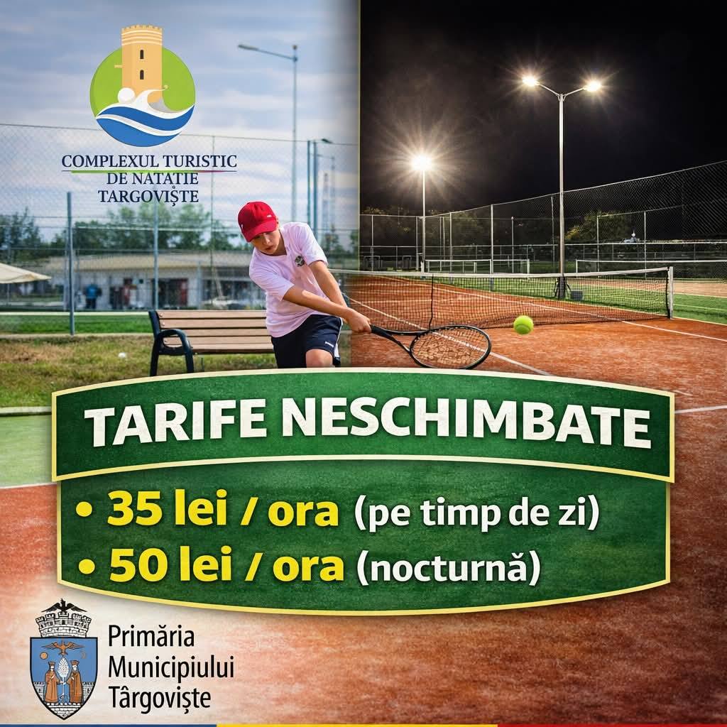 You are currently viewing Târgoviștenii, invitați la tenis în aer liber. Tarifele rămân neschimbate la Complexul de Natație