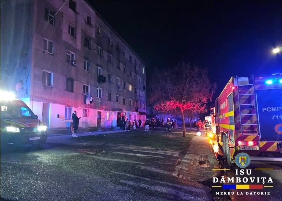 You are currently viewing Flăcări și fum într-un bloc din Târgoviște! Mai mulți locatari au fost asistați medical!