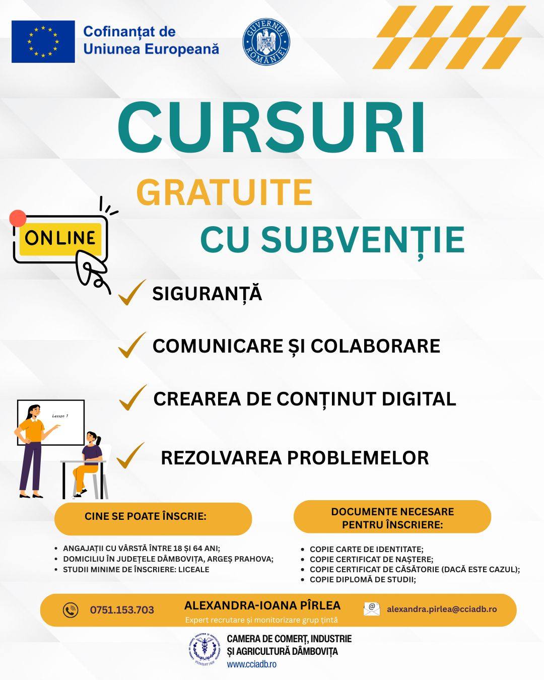 You are currently viewing CCIA Dâmbovița continuă înscrierile la cursuri gratuite de competențe digitale pentru angajați