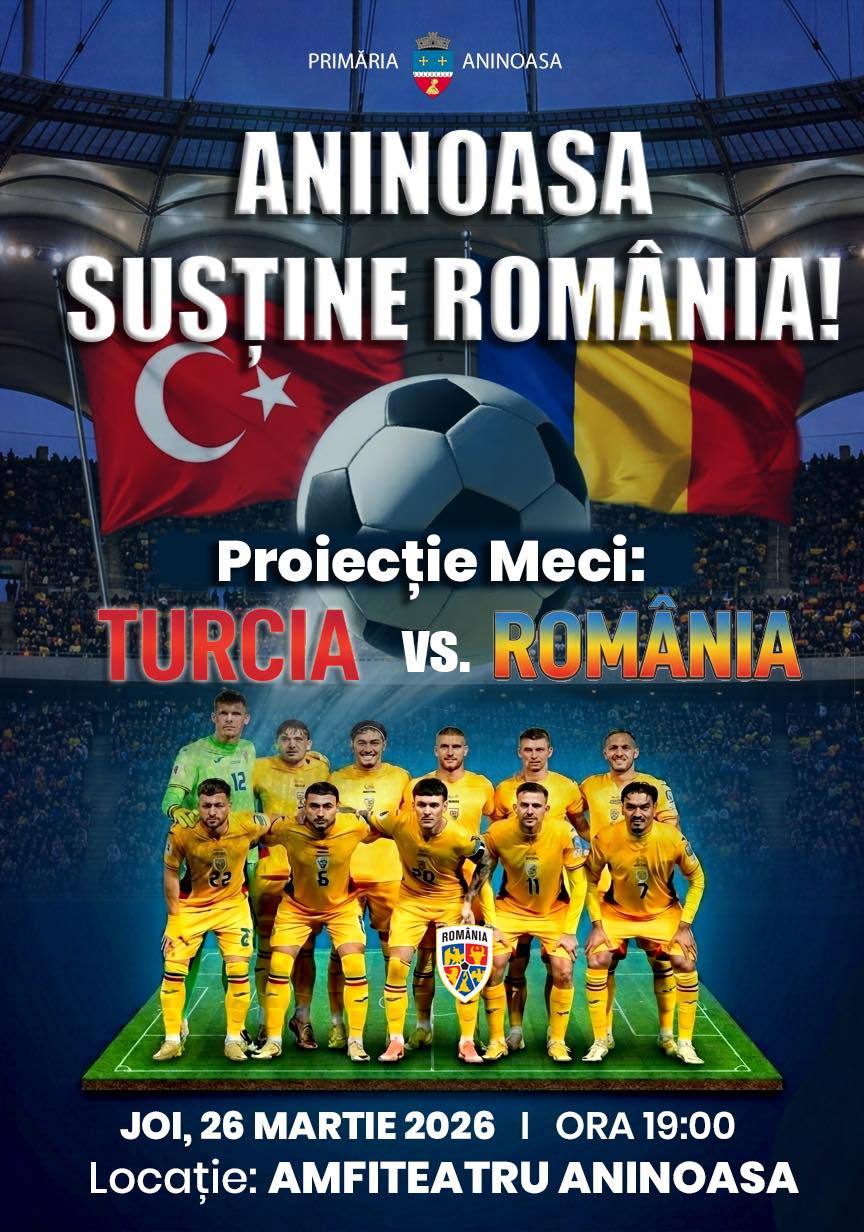 You are currently viewing România, meci decisiv cu Turcia pentru visul mondial. Suporterii din Aninoasa, invitați să fie mâine alături de „tricolori”