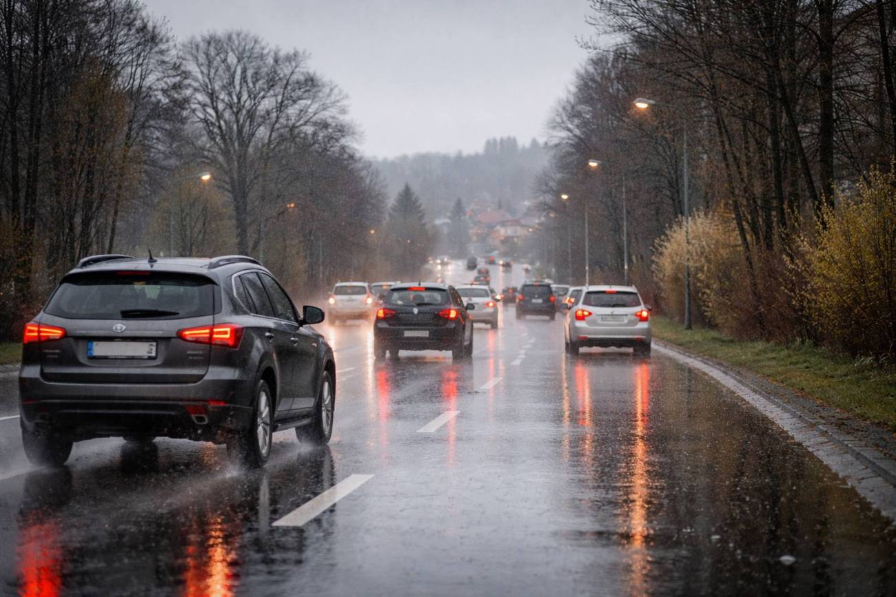 You are currently viewing Trafic în condiții de ploaie, în această dimineață, pe drumurile din județul Dâmbovița