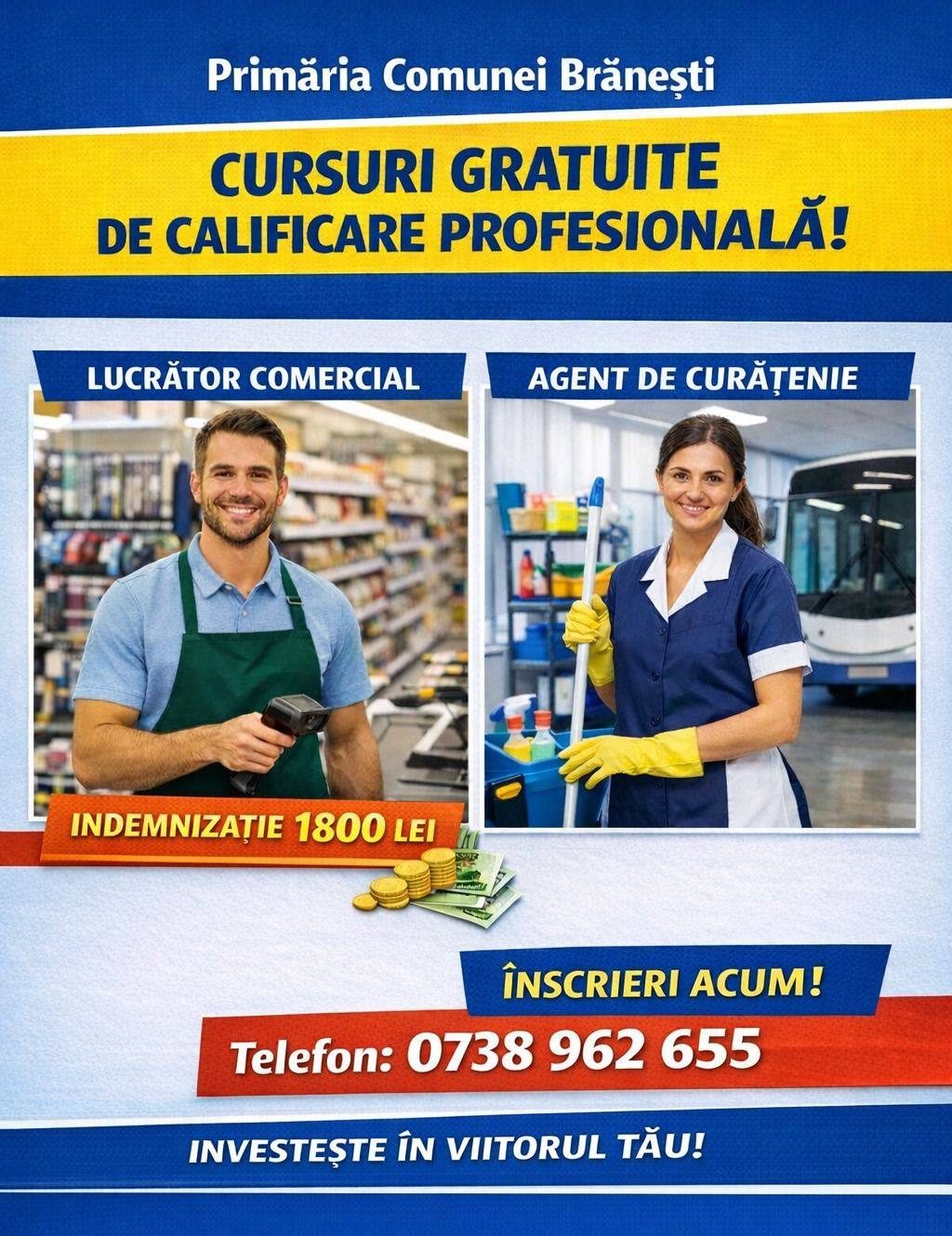 You are currently viewing Cursuri gratuite de calificare pentru șomeri, la Brănești