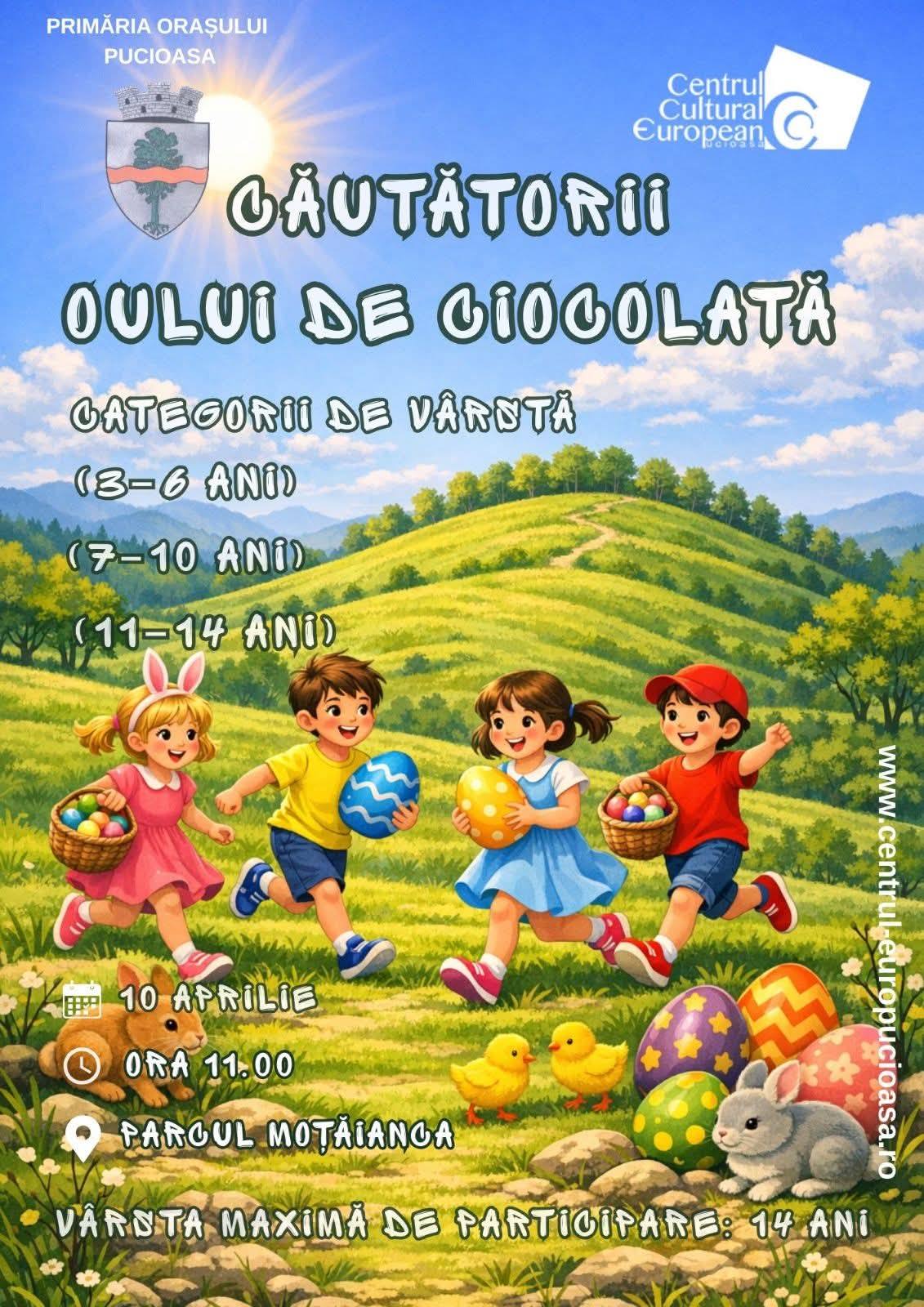 You are currently viewing Copiii din Pucioasa sunt așteptați vineri, la tradiționala vânătoare de ouă de ciocolată 