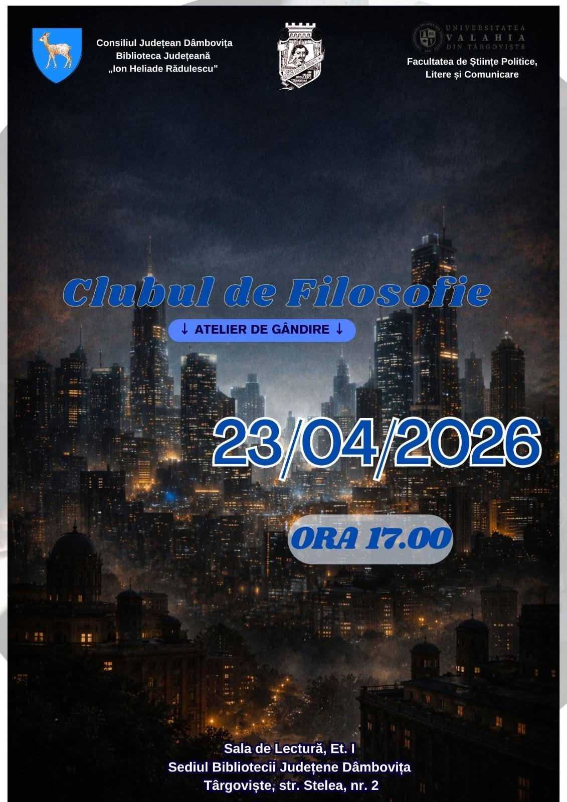 You are currently viewing O nouă întâlnire a Clubului de filosofie va avea loc la Bilioteca Județeană Dâmbovița