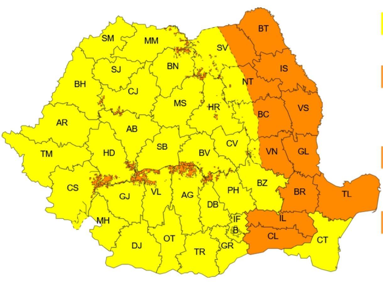 You are currently viewing Vânt puternic și vijelii, duminică, în toată țara. Dâmbovița, sub atenționare Cod Galben