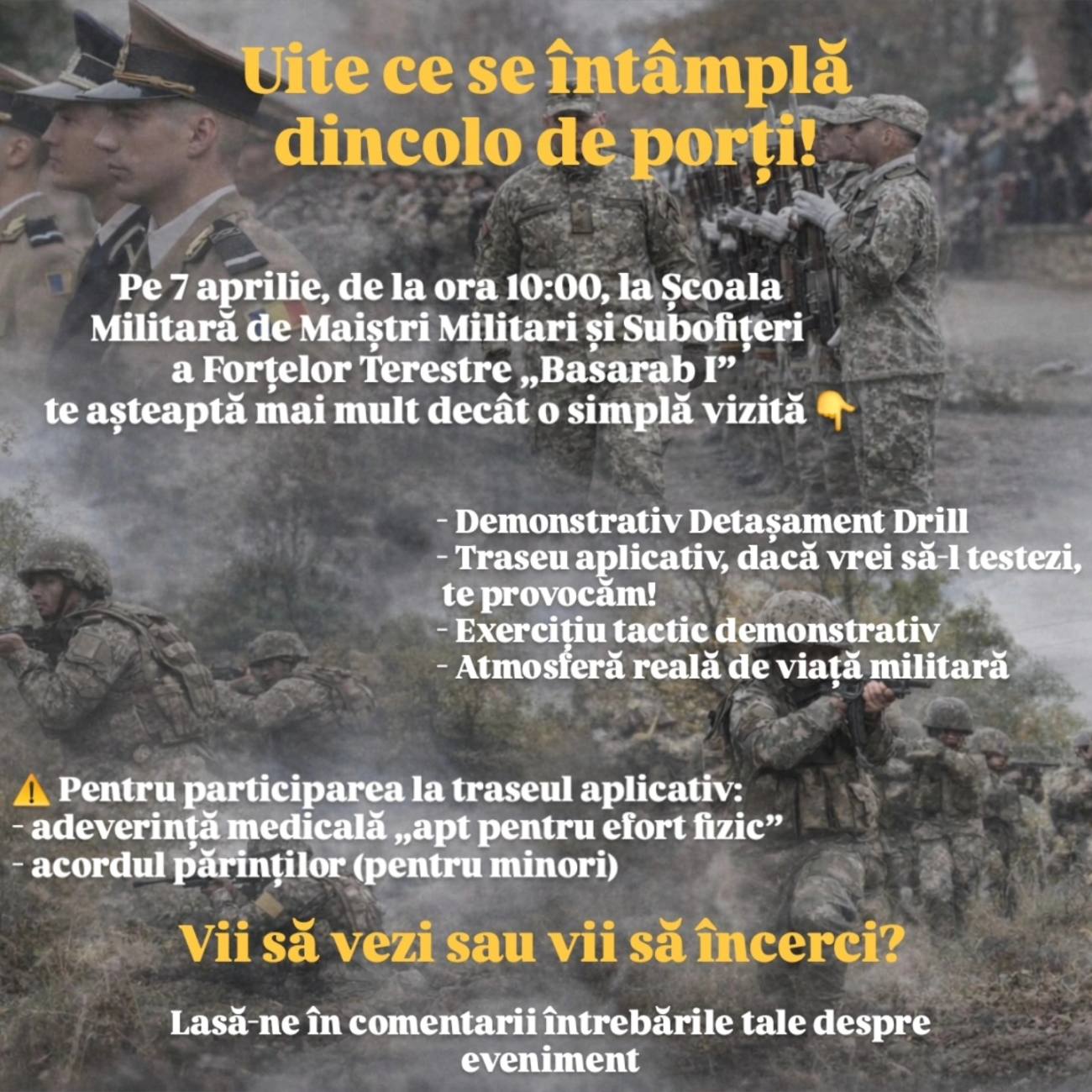 You are currently viewing Centrul Militar Județean Dâmbovița anunță Ziua porților deschise la Școala Militară „Basarab I” pentru viitorii candidați