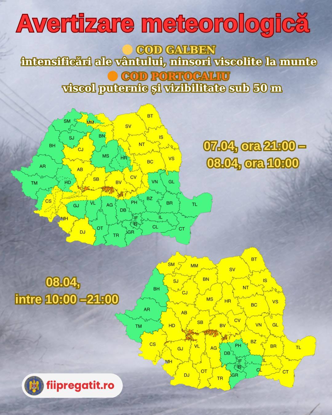 You are currently viewing Județul Dâmbovița, sub avertizări de vânt puternic și viscol la munte