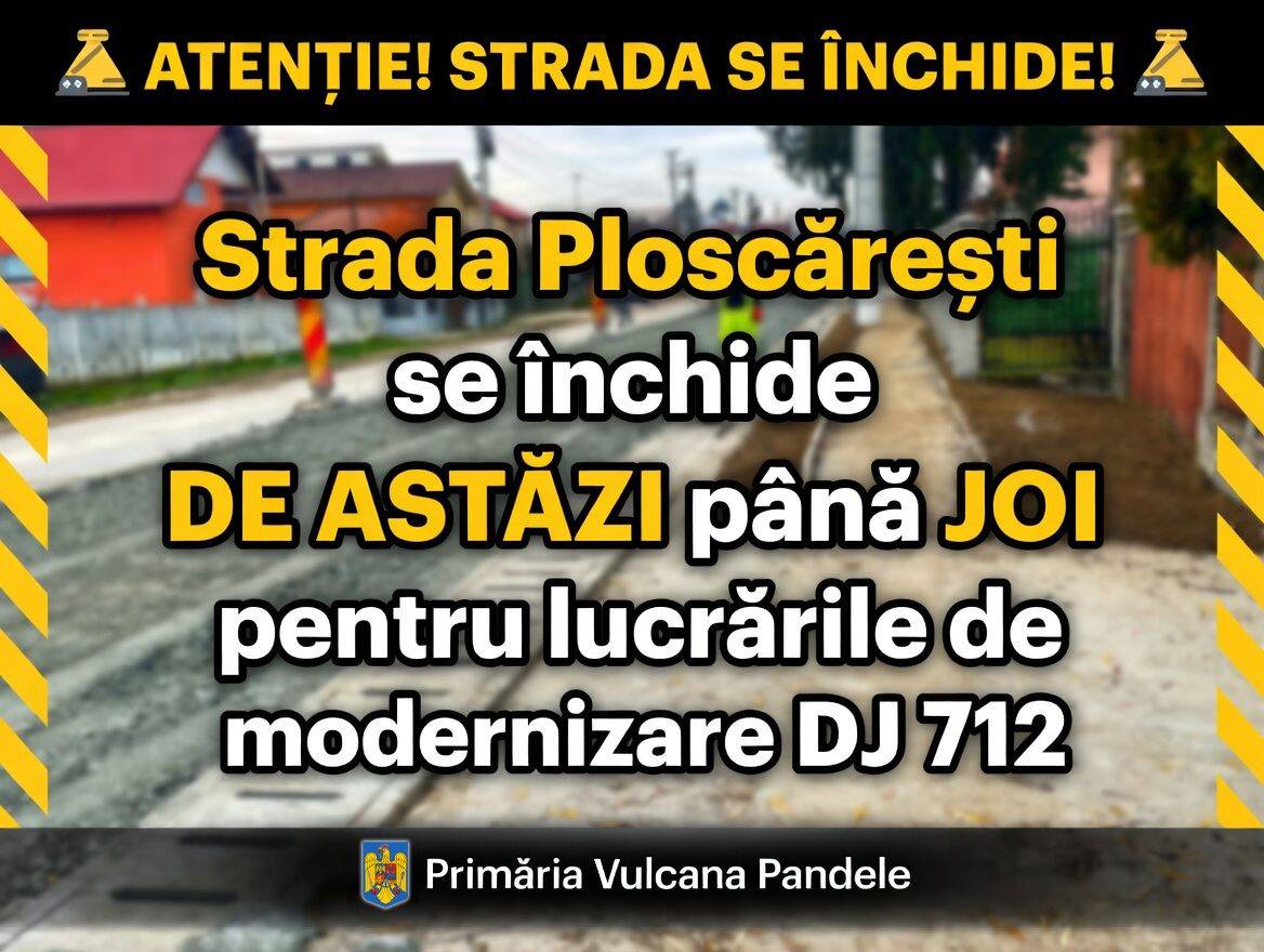 You are currently viewing Stradă din Vulcana-Pandele, închisă temporar pentru lucrări la DJ 712