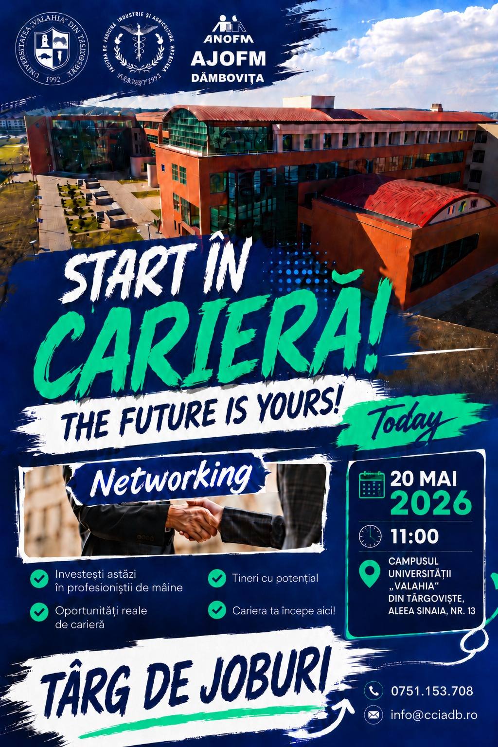 You are currently viewing CCIA Dâmbovița, UVT și AJOFM organizează, pe 20 mai, un târg de joburi pentru tineri