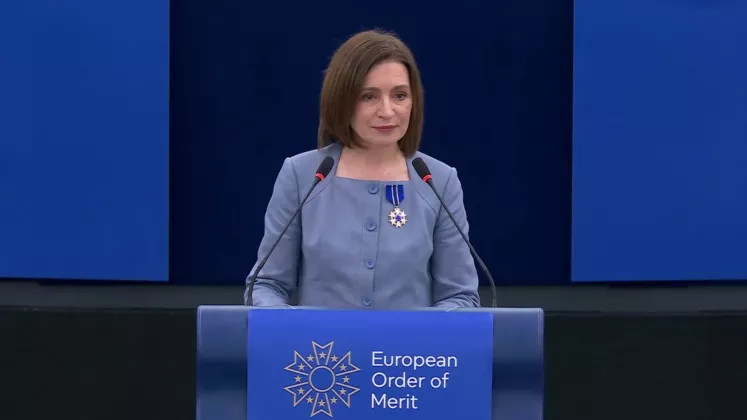 You are currently viewing Maia Sandu, distinsă cu Ordinul European de Merit, în Parlamentul European