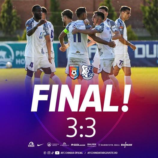 You are currently viewing Nebunie totală în primul duel din baraj! Chindia Târgoviște a fost la un pas de victorie, dar Farul a lovit dramatic în minutul 89: 3-3 înainte de confruntarea de foc de la Ovidiu