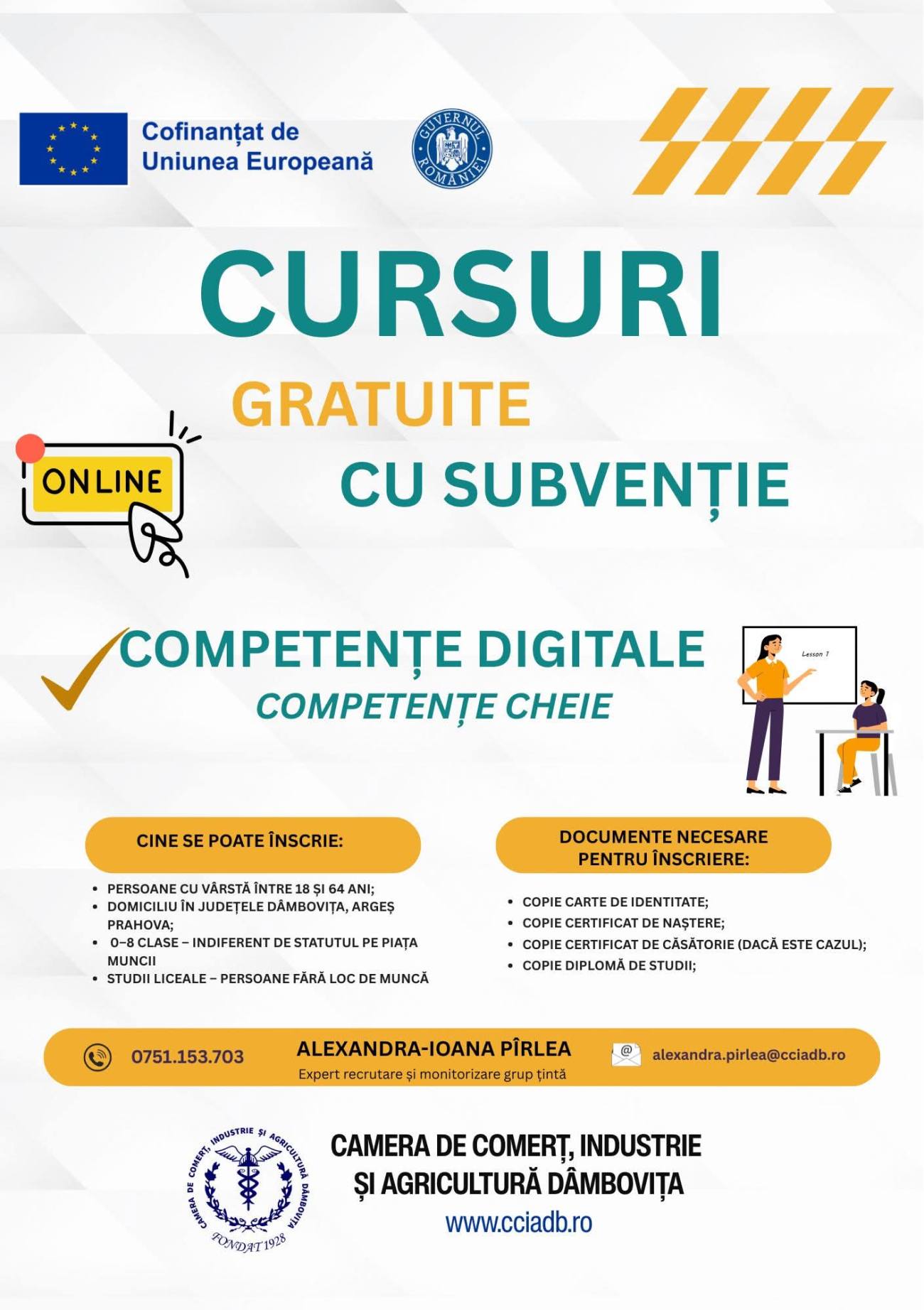 You are currently viewing Cursuri gratuite de competențe digitale, la Camera de Comerț Dâmbovița. Participanții primesc și o subvenție de 200 de lei