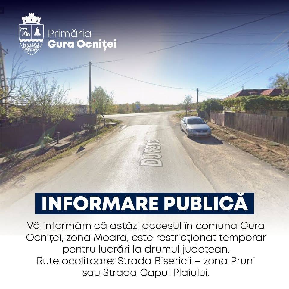 You are currently viewing Acces restricționat în comuna Gura Ocniței, ca urmare a lucrărilor la drumul județean