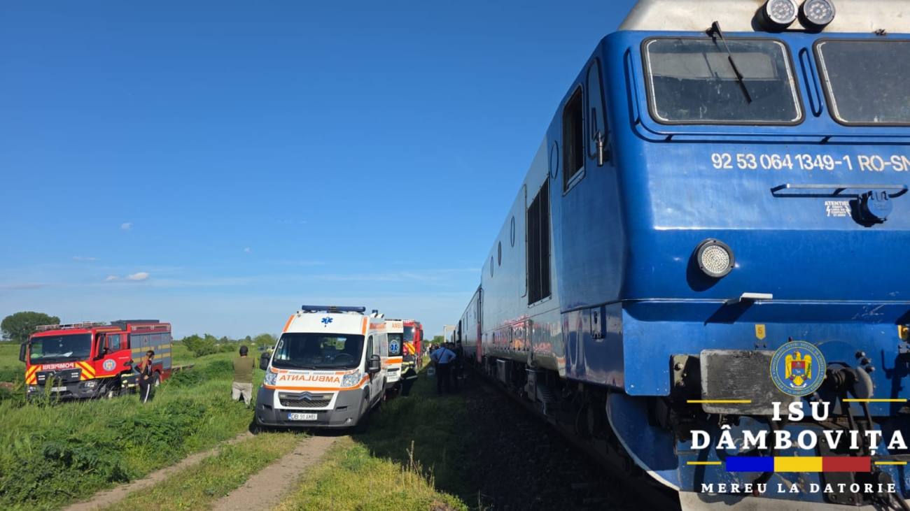 You are currently viewing GĂEȘTI: Coliziune violentă între un tren și un autoturism! O persoană și-a pierdut viața!