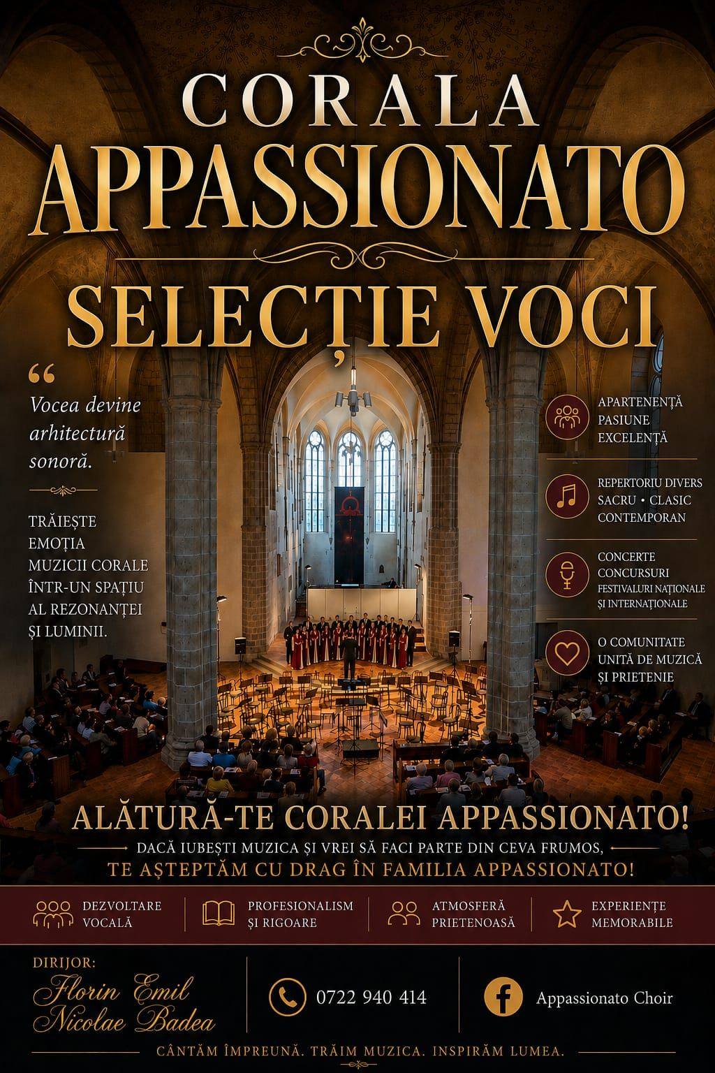 You are currently viewing Corala „Appassionato” caută noi voci pentru concerte și competiții naționale și internaționale