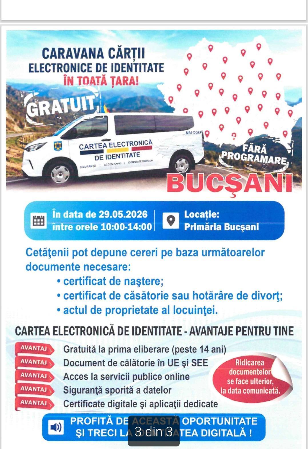 You are currently viewing Caravana Cărții Electronice de Identitate ajunge la Bucșani. Cererile vor putea fi depuse fără programare