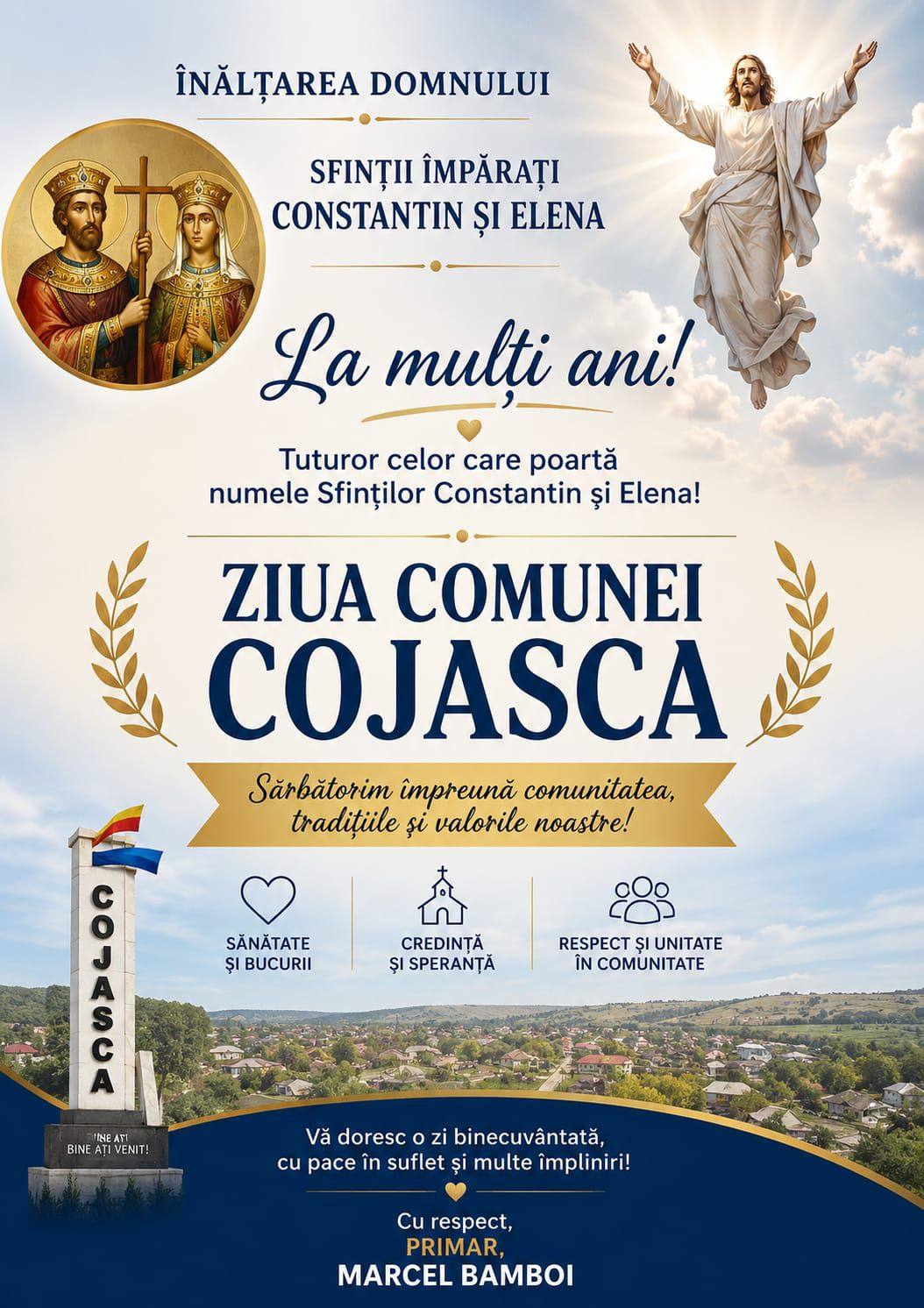 You are currently viewing La Cojasca, sărbătoarea Înălțării Domnului s-a împletit cu Ziua Comunei și omagiul adus eroilor