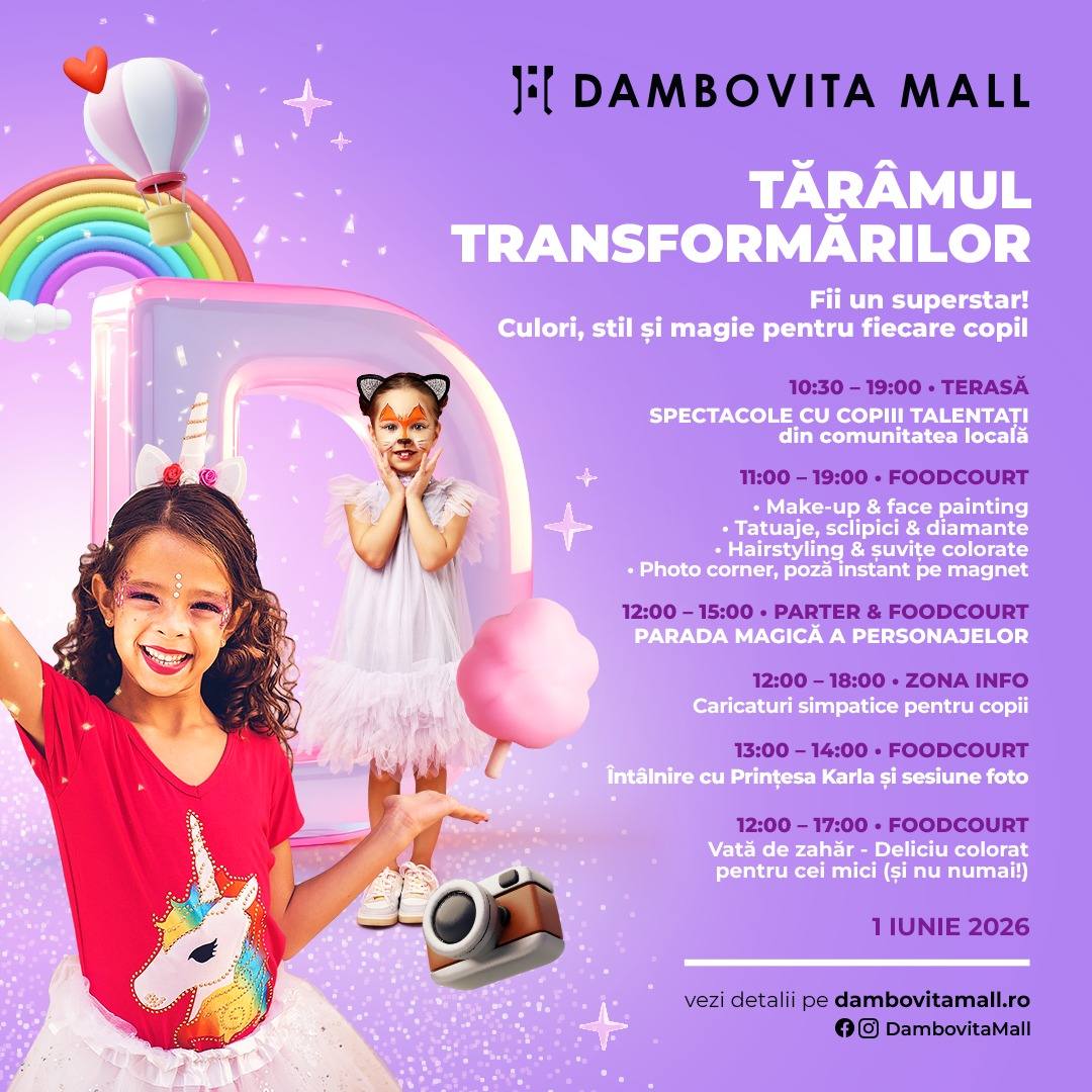 You are currently viewing Ziua Copilului va fi sărbătorită la Dâmbovița Mall cu prințese, supereroi și multe surprize 
