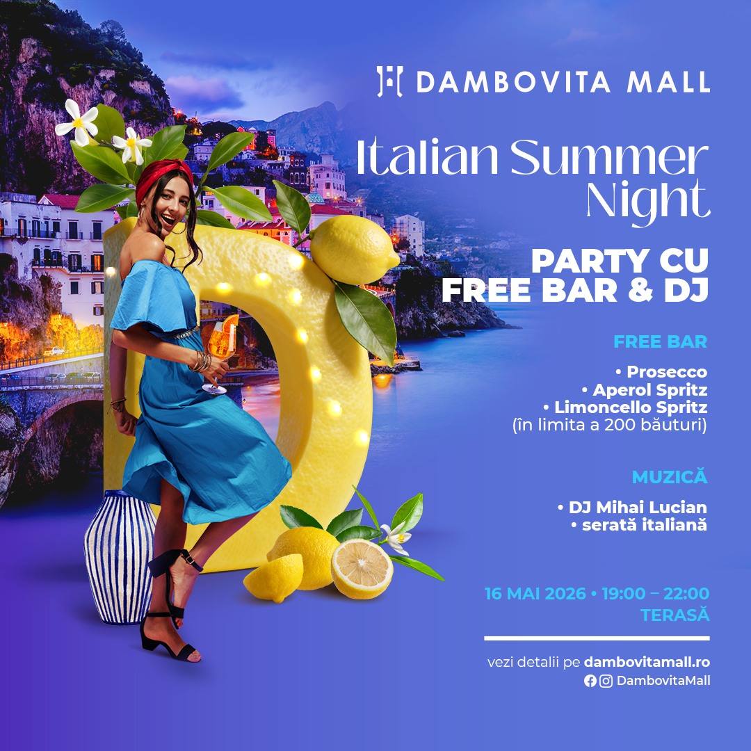 You are currently viewing Dâmbovița Mall aduce atmosfera Coastei Amalfi la Târgoviște, cu un party de vară în stil italian