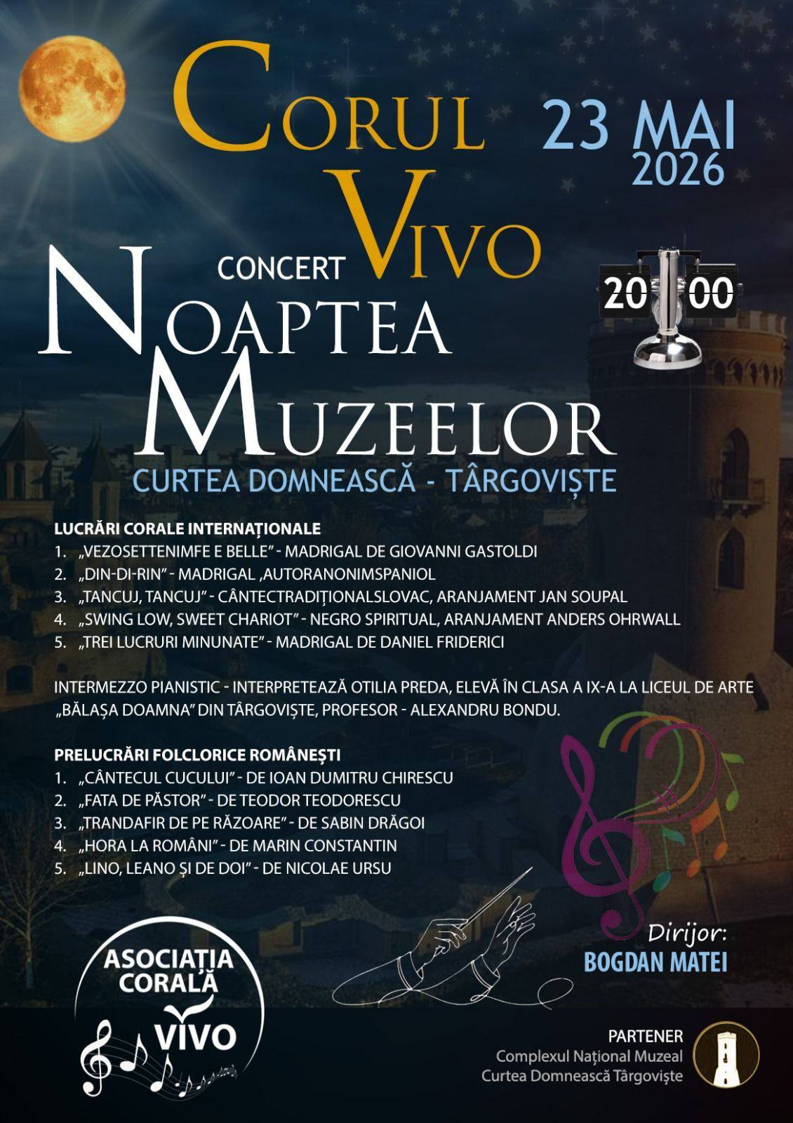 You are currently viewing Noaptea Muzeelor sub semnul emoției. Corul Vivo, în concert, la Curtea Domnească din Târgoviște