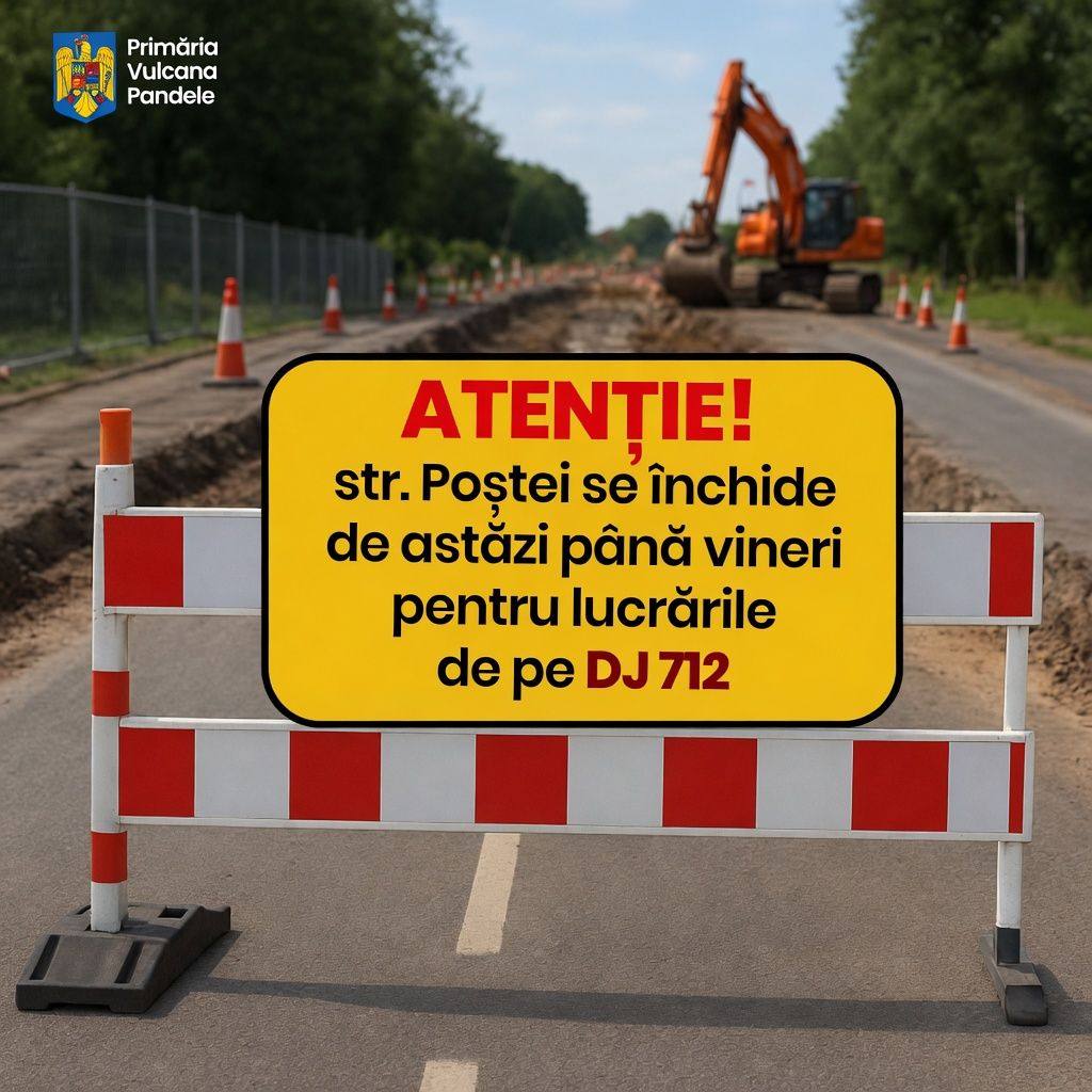 You are currently viewing Trafic închis până vineri pe Strada Poștei din Vulcana Pandele