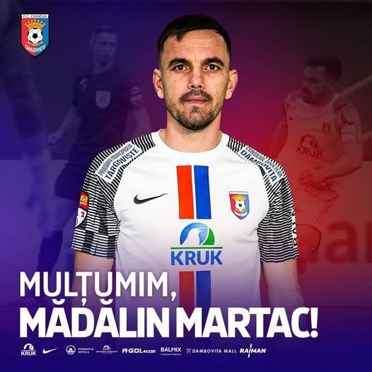 You are currently viewing Chindia Târgoviște s-a despărțit de Mădălin Martac! Contractul dintre club și apărător a ajuns la final