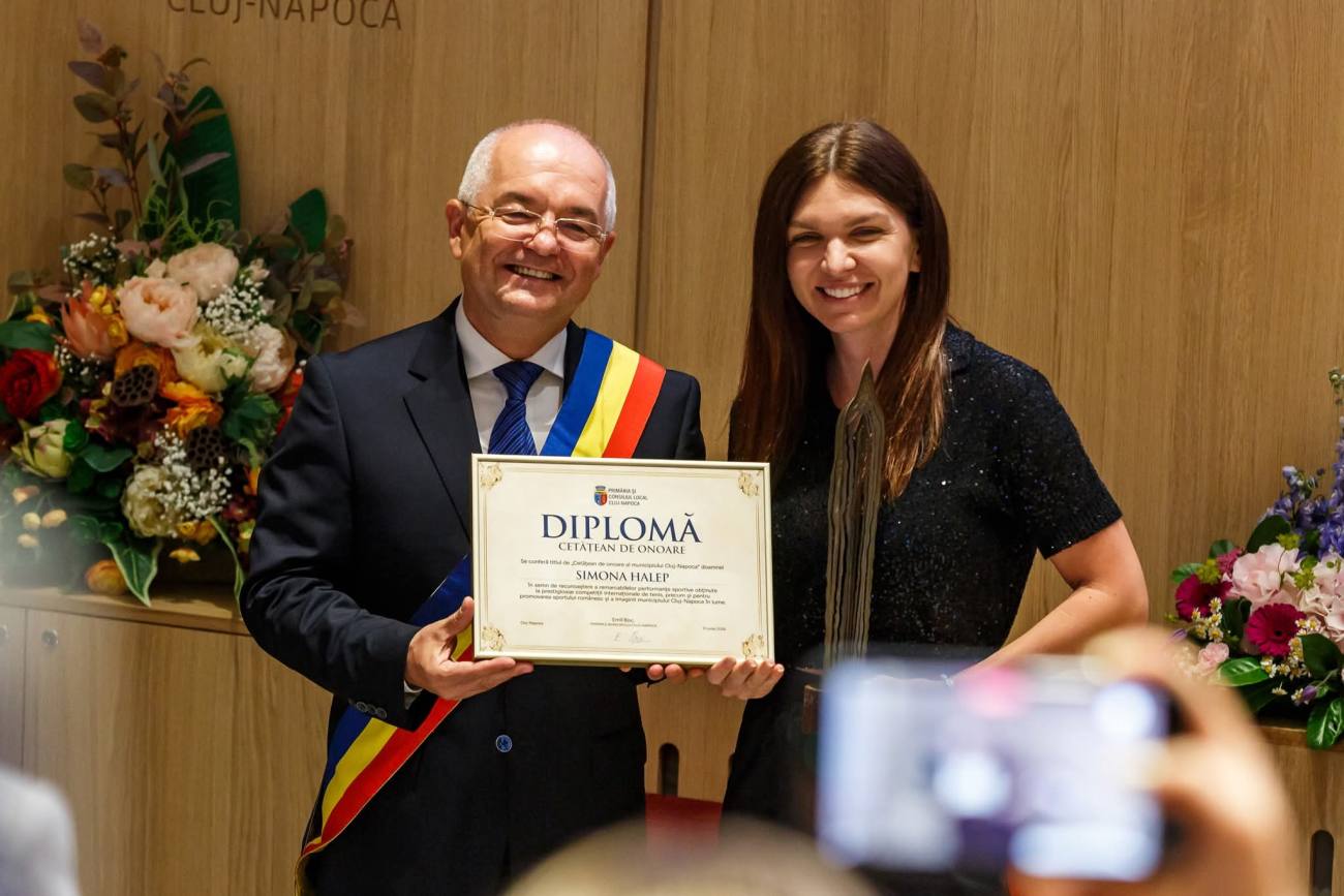You are currently viewing Simona Halep a primit titlul de Cetățean de Onoare al municipiului Cluj-Napoca