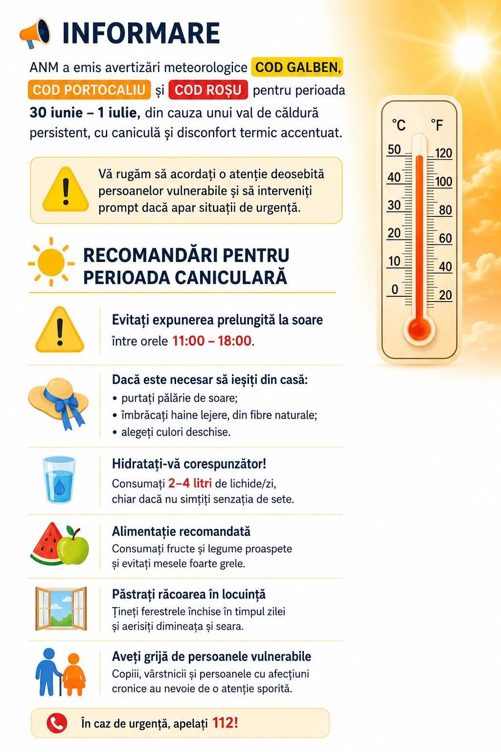 You are currently viewing Primăria Petrești: Fiți atenți la persoanele vulnerabile în zilele cu temperaturi extreme