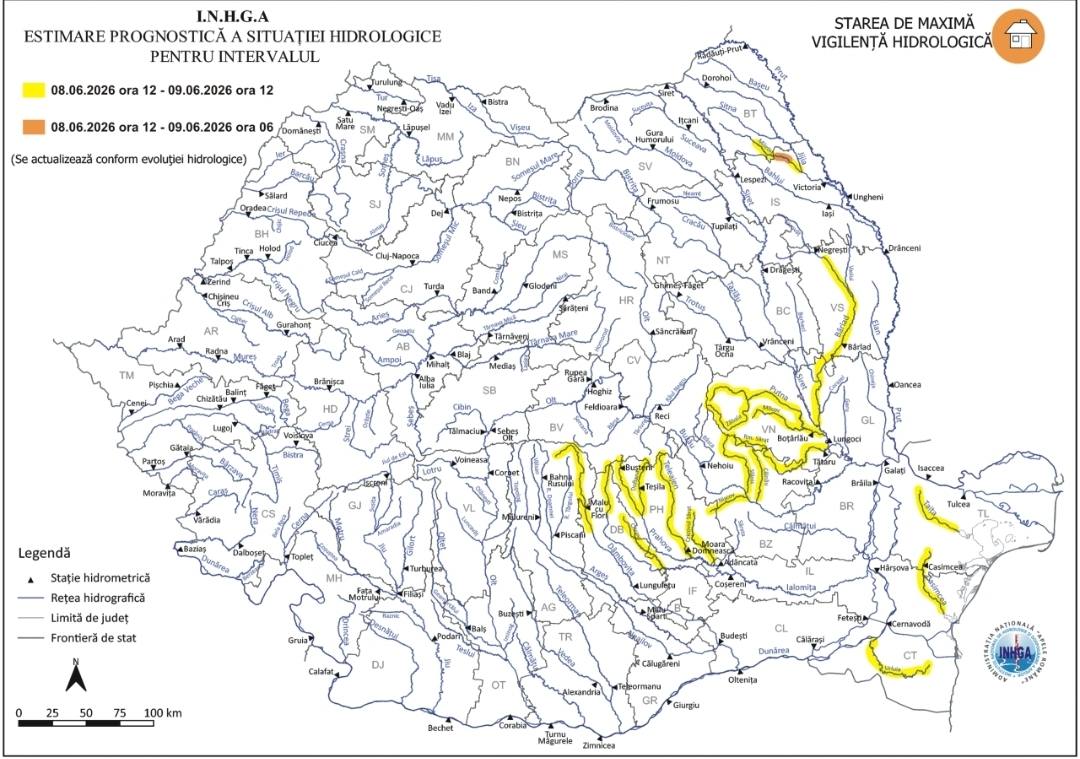 You are currently viewing AVERTIZARE HIDROLOGICĂ – COD GALBEN PENTRU UNELE SECTOARE ALE RÂURILOR DÂMBOVIȚA ȘI IALOMIȚA!