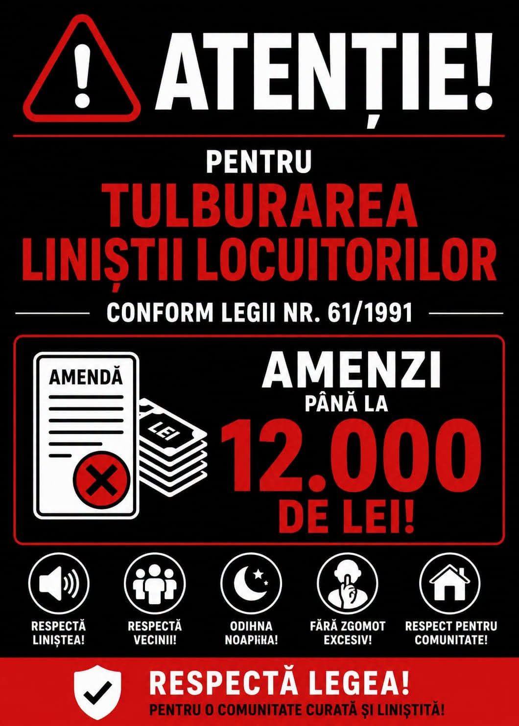 You are currently viewing Avertismentul Jandarmeriei Dâmbovița: Amenzi de până la 12.000 de lei pentru cei care își deranjează vecinii 