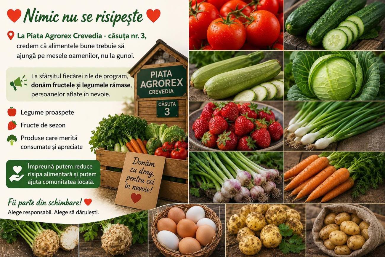 You are currently viewing Gest simplu, cu suflet mare. Un comerciant din Piața AgroreX Crevedia donează legumele rămase persoanelor aflate în nevoie