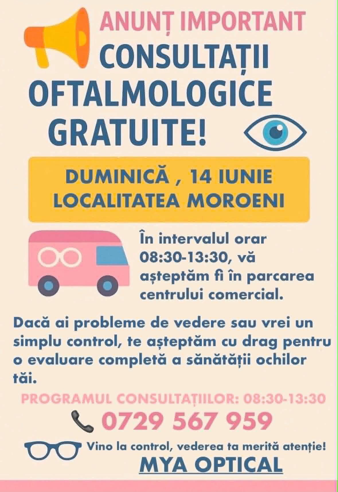 You are currently viewing Caravană cu consultații oftalmologice gratuite, duminică, la Moroeni