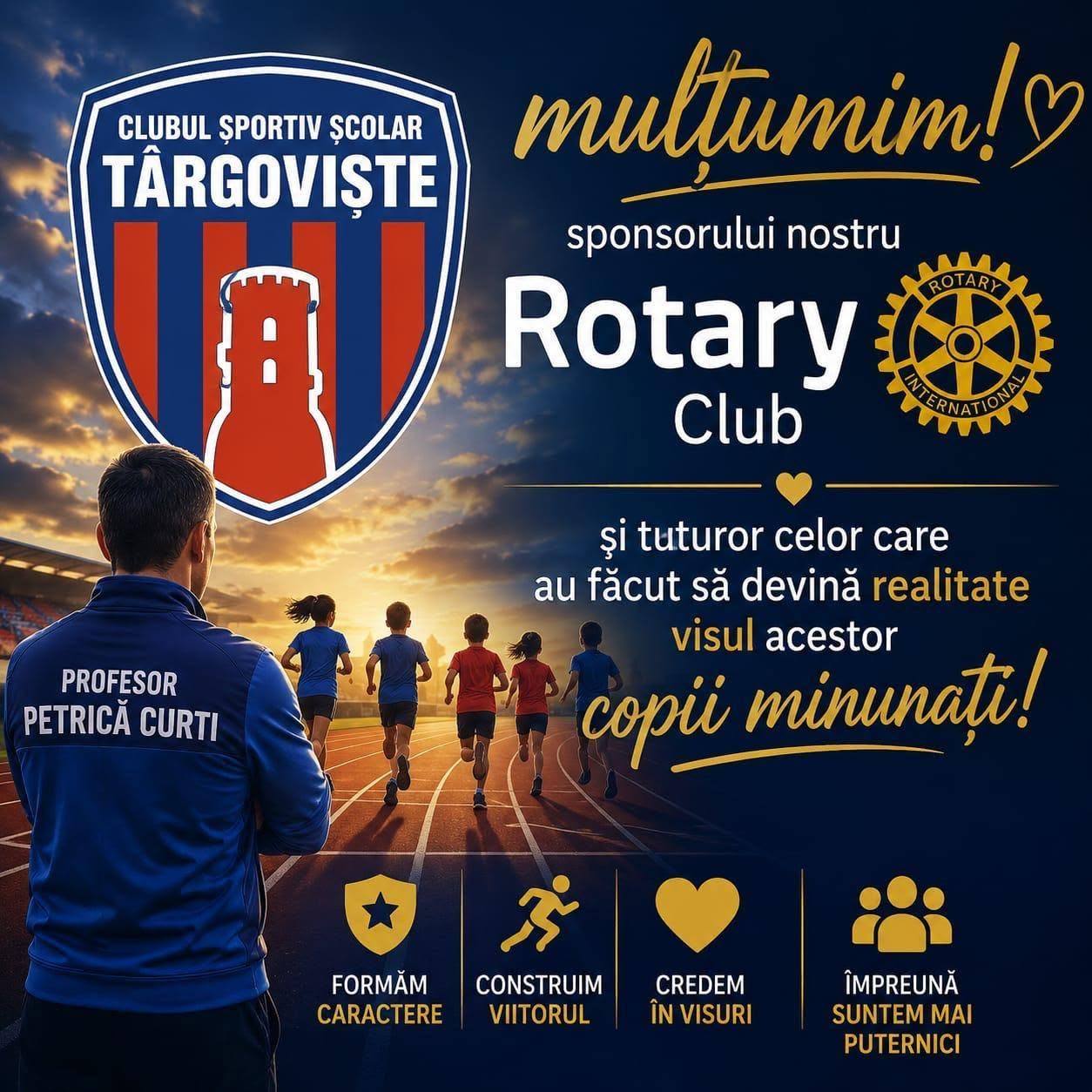 You are currently viewing Rotary Club Târgoviște a donat 33 de echipamente sportive Clubului Sportiv Școlar Târgoviște