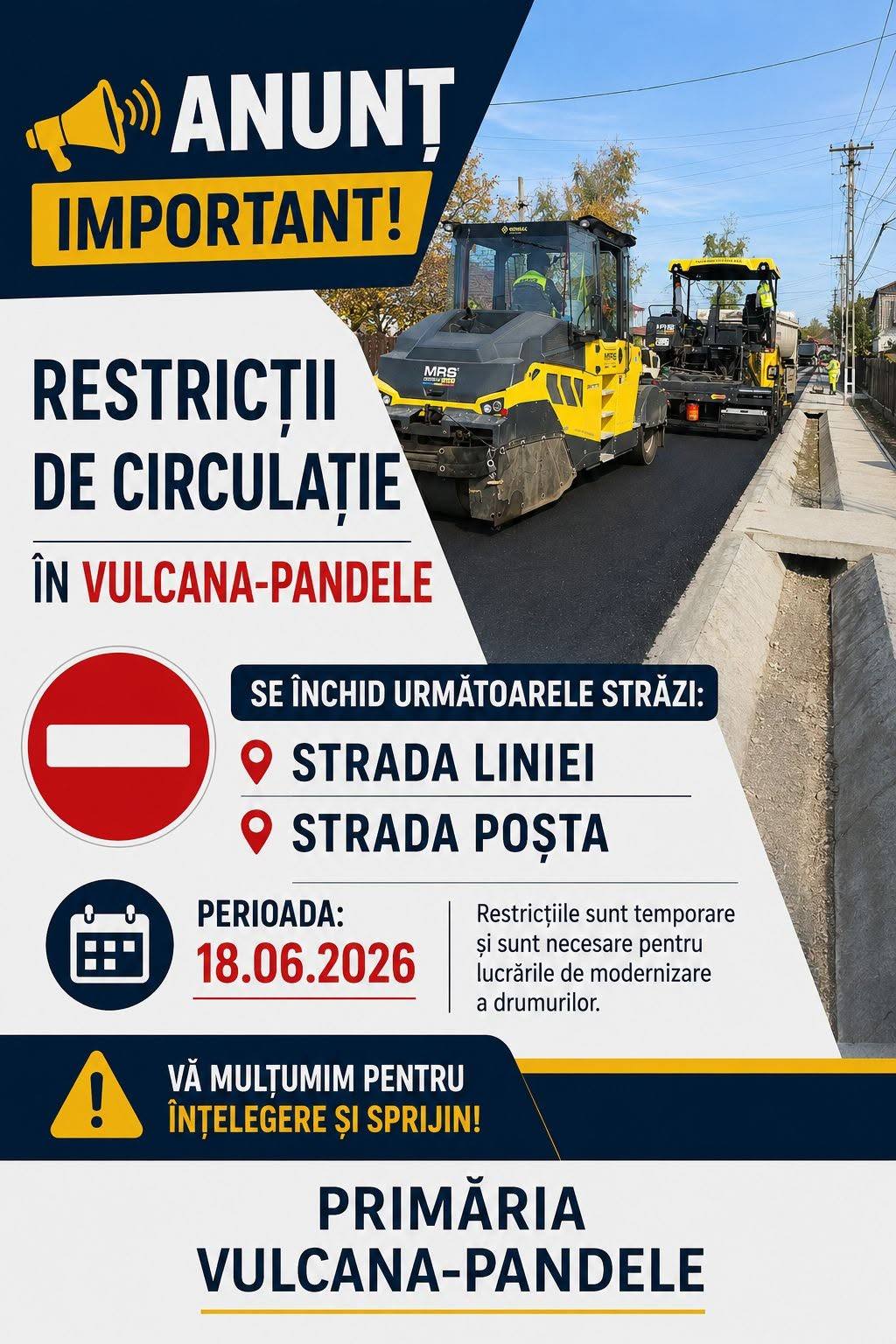 You are currently viewing Restricții de circulație pe DJ 712, la Vulcana-Pandele. Încep lucrările de asfaltare