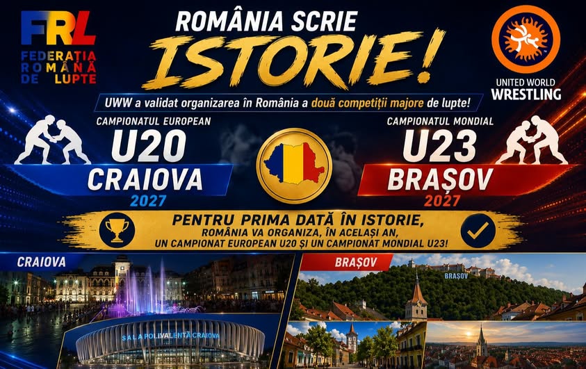 You are currently viewing Premieră absolută! România devine centrul mondial al luptelor în 2027, prin organizarea a două competiții de anvergură
