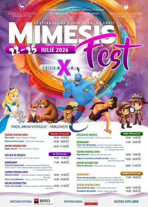 Read more about the article La Târgoviște va avea loc cea de-a X-a ediţie a Festivalului de teatru pentru copii „Mimesis Fest”