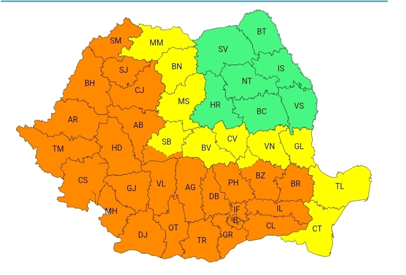You are currently viewing METEO: COD PORTOCALIU de vijelii, averse torențiale și grindină în județul Dâmbovița!