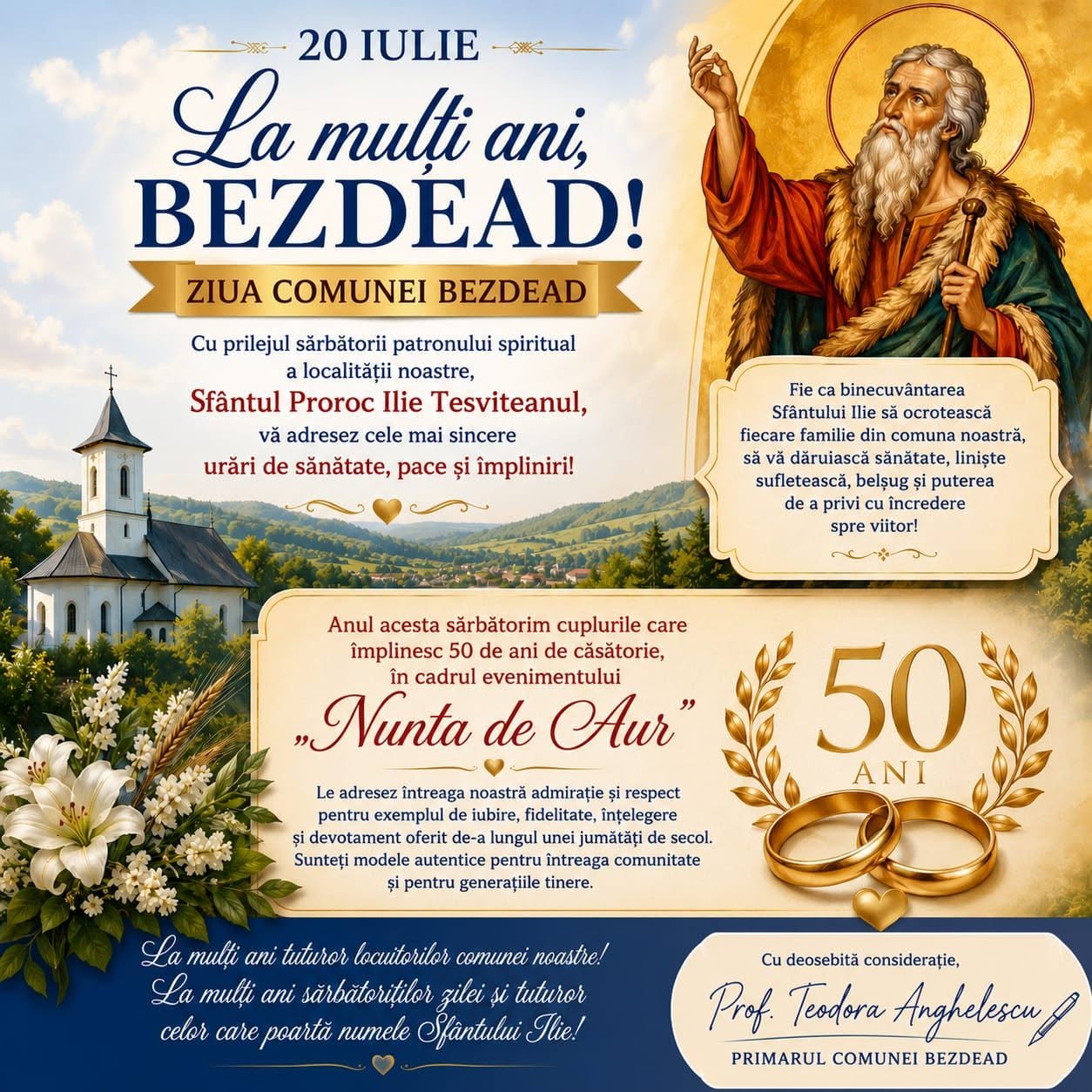 You are currently viewing „Nunta de Aur”, momentul emoționant al Zilei Comunei Bezdead