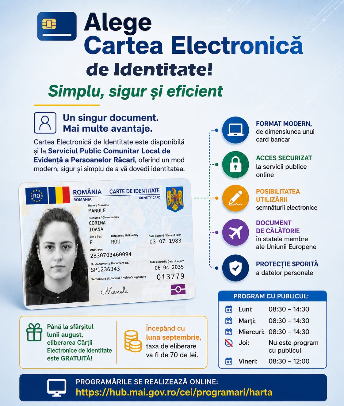 You are currently viewing Locuitorii din Răcari pot solicita gratuit Cartea Electronică de Identitate, până pe 31 august