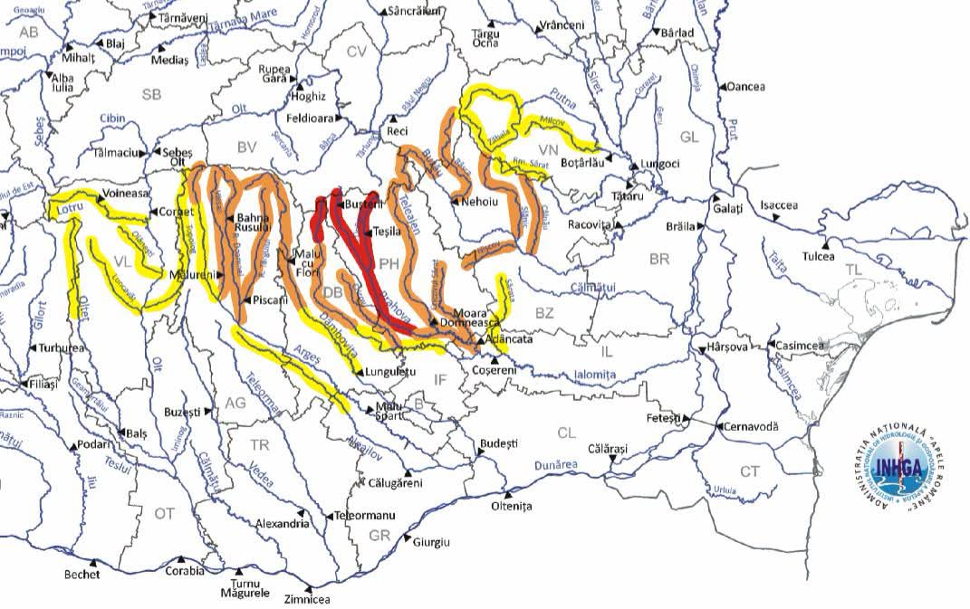 You are currently viewing Cod roșu de inundații în Dâmbovița! Viituri periculoase așteptate pe râurile din nordul județului