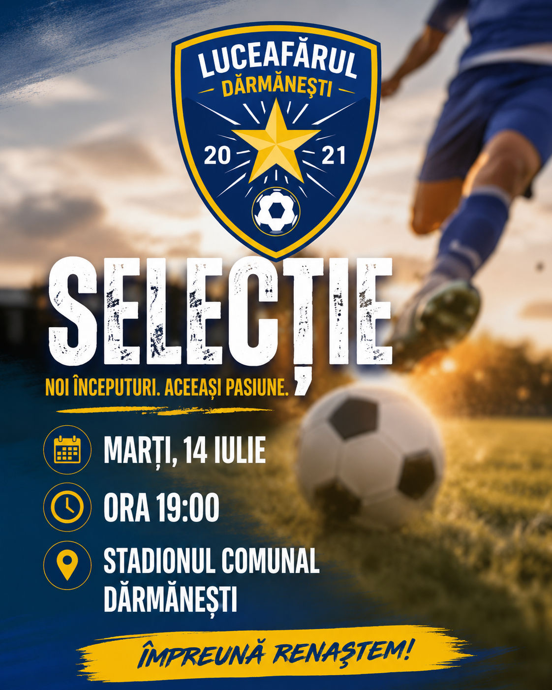 You are currently viewing Primăria Dărmănești susține relansarea echipei Luceafărul. Selecție de jucători pe Stadionul Comunal